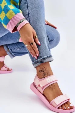 Damskie Sportowe Sandały Big Star LL274729 Różowe