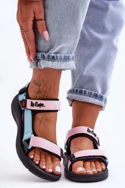 Damskie Sportowe Sandały Lee Cooper LCW-23-34-1688L Różowo-Niebieskie