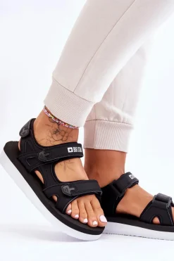 Damskie Sportowe Sandały Na Platformie Big Star LL274789 Czarne