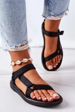 Damskie Sportowe Sandały Na Rzepy Czarne Ultimate