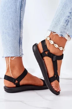 Damskie Sportowe Sandały Na Rzepy Czarne Ultimate