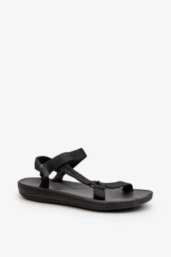 Damskie Sportowe Sandały Na Rzepy Czarne Vilari