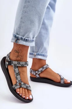 Damskie Sportowe Sandały We Wzory Biało-Czarne Ultimate