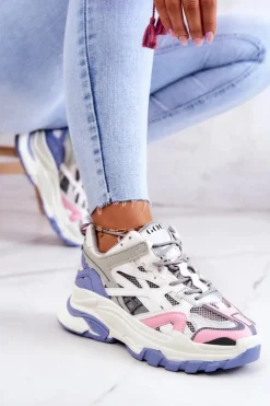 Damskie Sportowe Skórzane Sneakersy GOE JJ2N4090 Multikolor