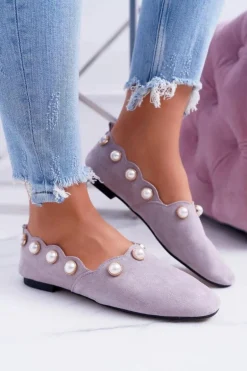 Damskie Szare Baleriny Lu Boo Milis