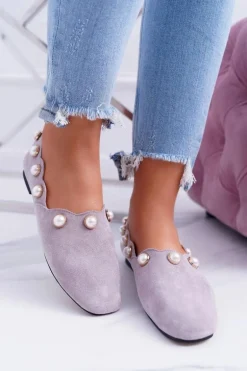 Damskie Szare Baleriny Lu Boo Milis