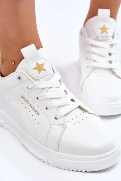 Damskie Sznurowane Buty Sportowe Białe Mikaela