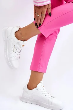 Damskie Sznurowane Buty Sportowe Białe Mikaela