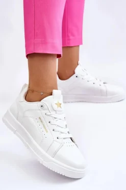 Damskie Sznurowane Buty Sportowe Białe Mikaela