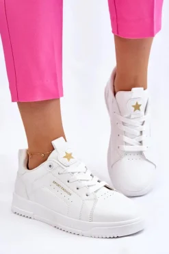 Damskie Sznurowane Buty Sportowe Białe Mikaela