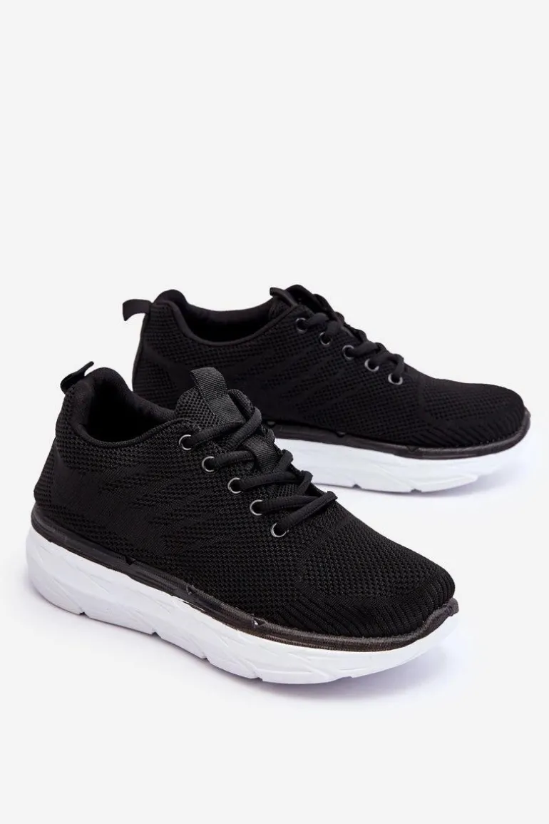 Damskie Sznurowane Buty Sportowe Czarne Lavarone