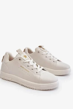 Damskie Sznurowane Buty Sportowe Beżowe Mikaela