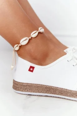 Damskie Sznurowane Espadryle Big Star FF276043 Białe