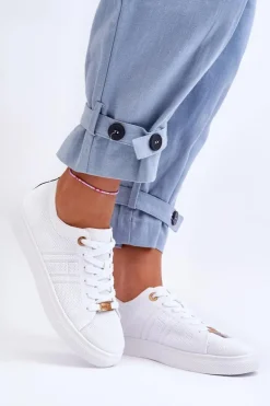 Damskie Sznurowane Trampki Białe Etna