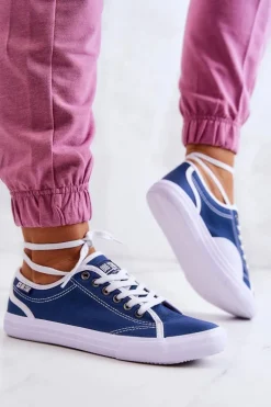 Damskie Tenisówki BIG STAR W274834 Granatowe