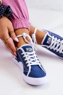 Damskie Tenisówki BIG STAR W274834 Granatowe