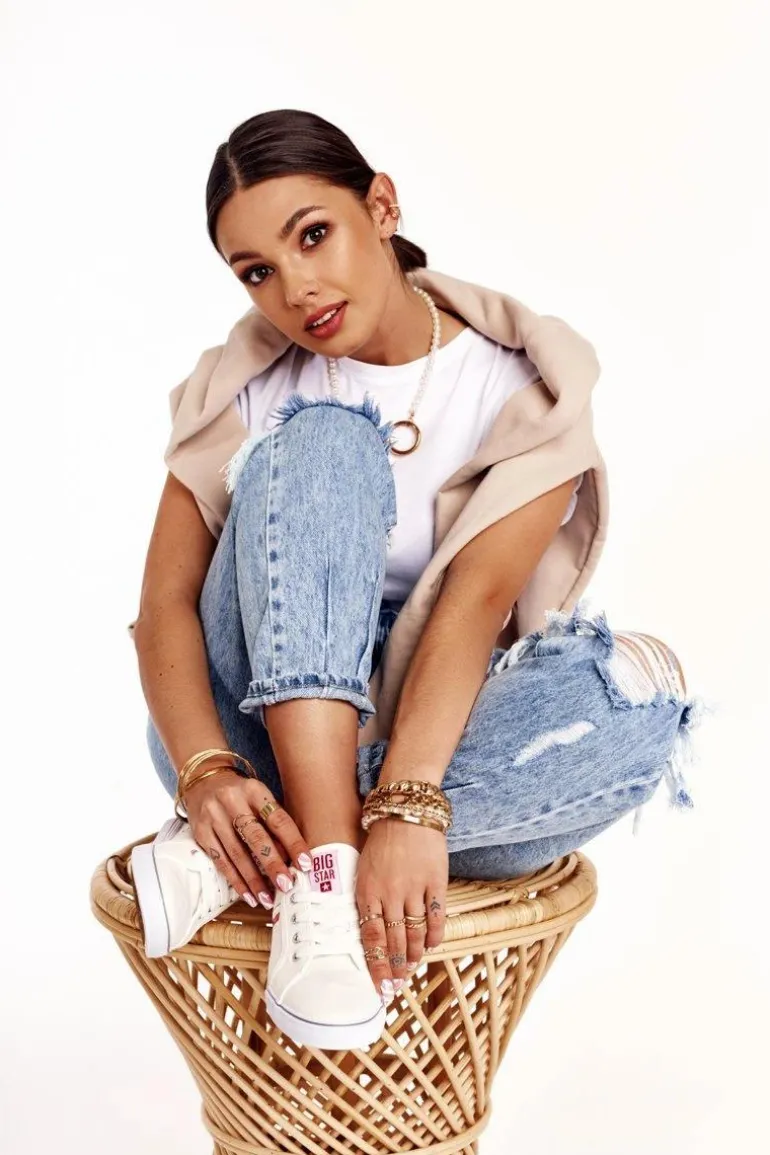 Damskie Tenisówki BIG STAR DD274892 Biało-Czerwone