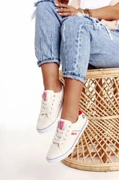 Damskie Tenisówki BIG STAR DD274892 Biało-Czerwone