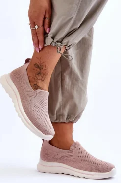 Damskie Tenisówki Materiałowe Wsuwane Różowe Adiora