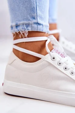 Damskie Tenisówki Materiałowe Cross Jeans JJ2R4050C Białe