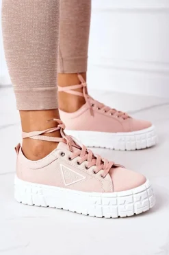 Damskie Tenisówki Na Platformie Różowe Big City Life