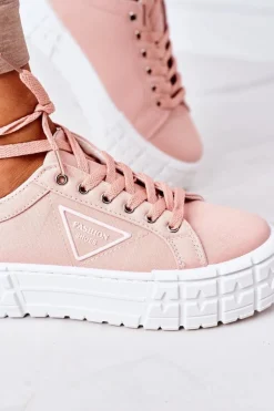 Damskie Tenisówki Na Platformie Różowe Big City Life