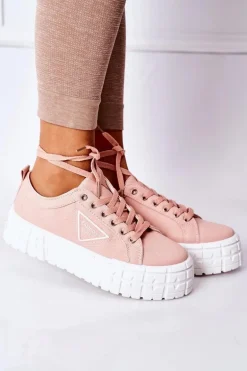 Damskie Tenisówki Na Platformie Różowe Big City Life