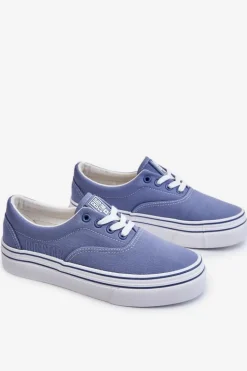 Damskie Tenisówki Na Platformie Big Star LL274231 Niebieskie