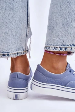 Damskie Tenisówki Na Platformie Big Star LL274231 Niebieskie