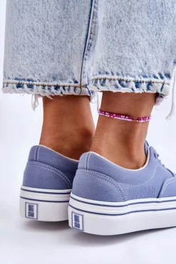 Damskie Tenisówki Na Platformie Big Star LL274231 Niebieskie