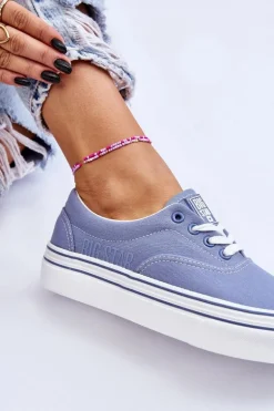 Damskie Tenisówki Na Platformie Big Star LL274231 Niebieskie