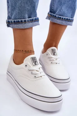 Damskie Tenisówki Na Platformie Big Star LL274228 Białe