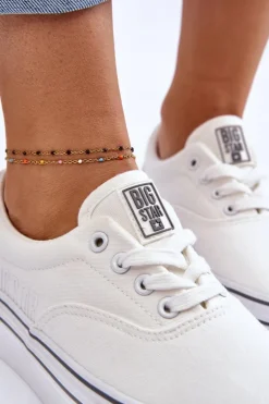 Damskie Tenisówki Na Platformie Big Star LL274228 Białe