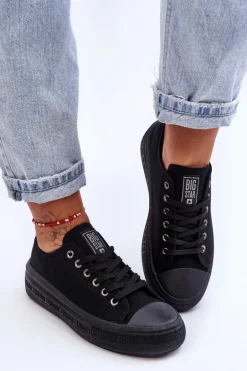 Damskie Tenisówki Na Platformie Big Star LL274A176 Czarne