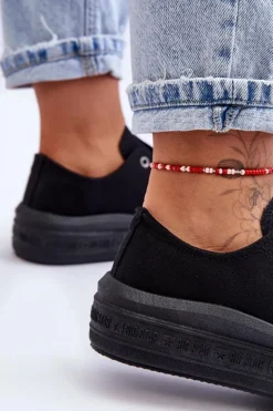 Damskie Tenisówki Na Platformie Big Star LL274A176 Czarne