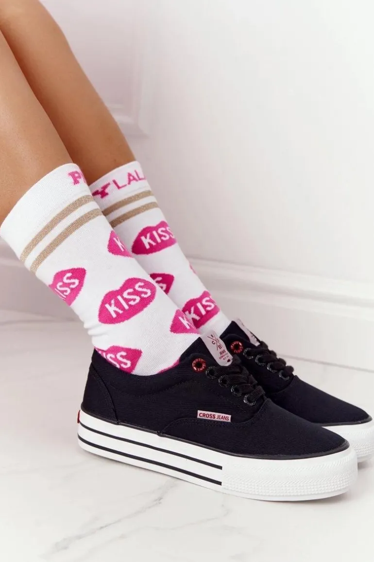 Damskie Tenisówki Na Platformie CROSS JEANS FF2R4002C Czarme