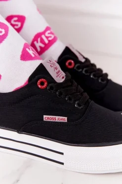 Damskie Tenisówki Na Platformie CROSS JEANS FF2R4002C Czarme