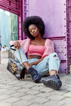 Damskie Tenisówki Na Platformie Czarne Big City Life