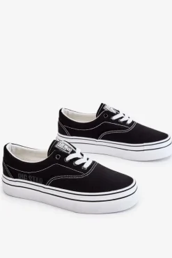 Damskie Tenisówki Na Platformie Big Star LL274230 Czarne