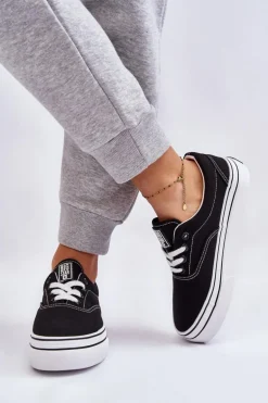 Damskie Tenisówki Na Platformie Big Star LL274230 Czarne