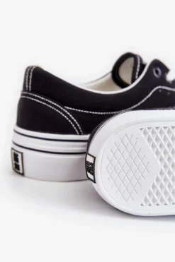 Damskie Tenisówki Na Platformie Big Star LL274230 Czarne