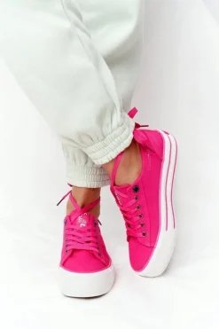 Damskie Tenisówki Na Platformie BIG STAR HH274054 Fuksja