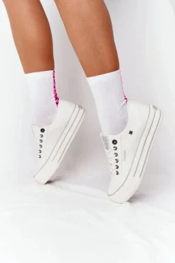 Damskie Tenisówki Na Platformie BIG STAR HH274052 Białe