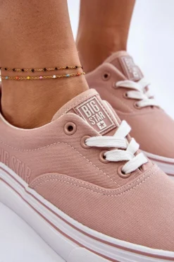 Damskie Tenisówki Na Platformie Big Star LL274229 Różowe