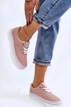 Damskie Tenisówki Na Platformie Big Star LL274229 Różowe