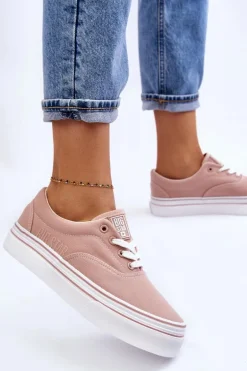 Damskie Tenisówki Na Platformie Big Star LL274229 Różowe