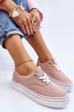 Damskie Tenisówki Na Platformie Big Star LL274229 Różowe