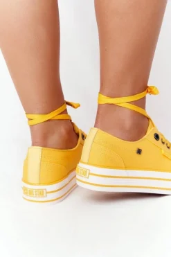 Damskie Tenisówki Na Platformie BIG STAR HH274055 Żółte