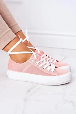 Damskie Tenisówki Na Platformie Lee Cooper LCW-21-31-0125L Koralowe