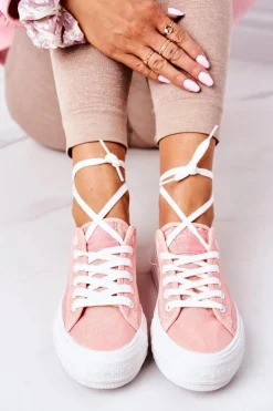 Damskie Tenisówki Na Platformie Lee Cooper LCW-21-31-0125L Koralowe